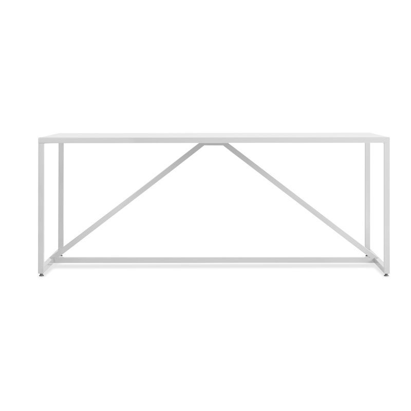 Strut Dining Table, White, 35" W x 90" L, Bar (40" Height)