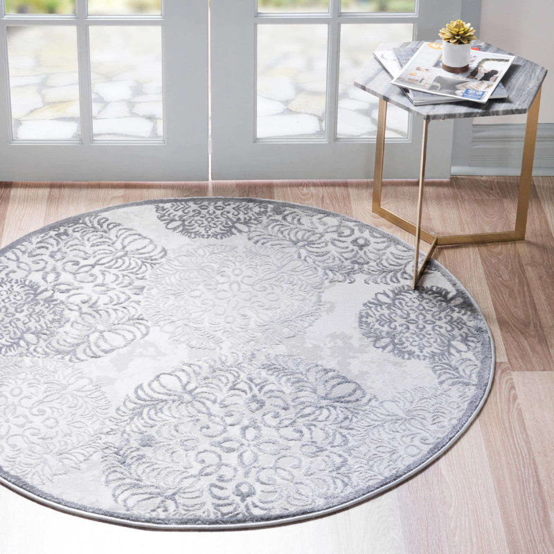 Tapis contemporain Glencoe couleur écorce, Rond 4 pi