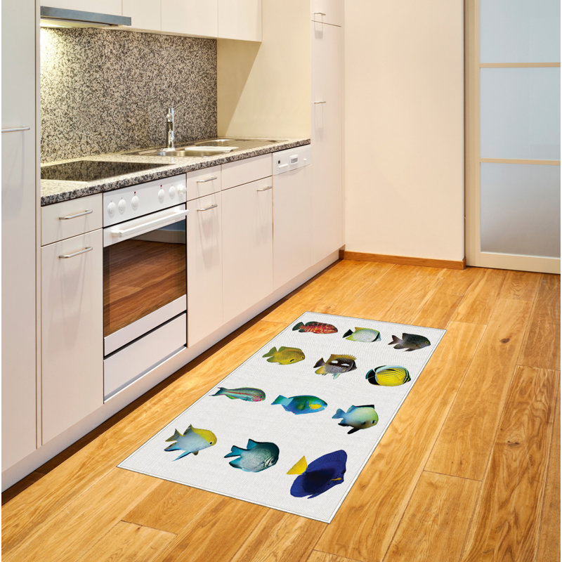 Fish High Density Long Fiber Poly Threads Decorative Area Rug Carpet, Rectangle 2'7" x 5'