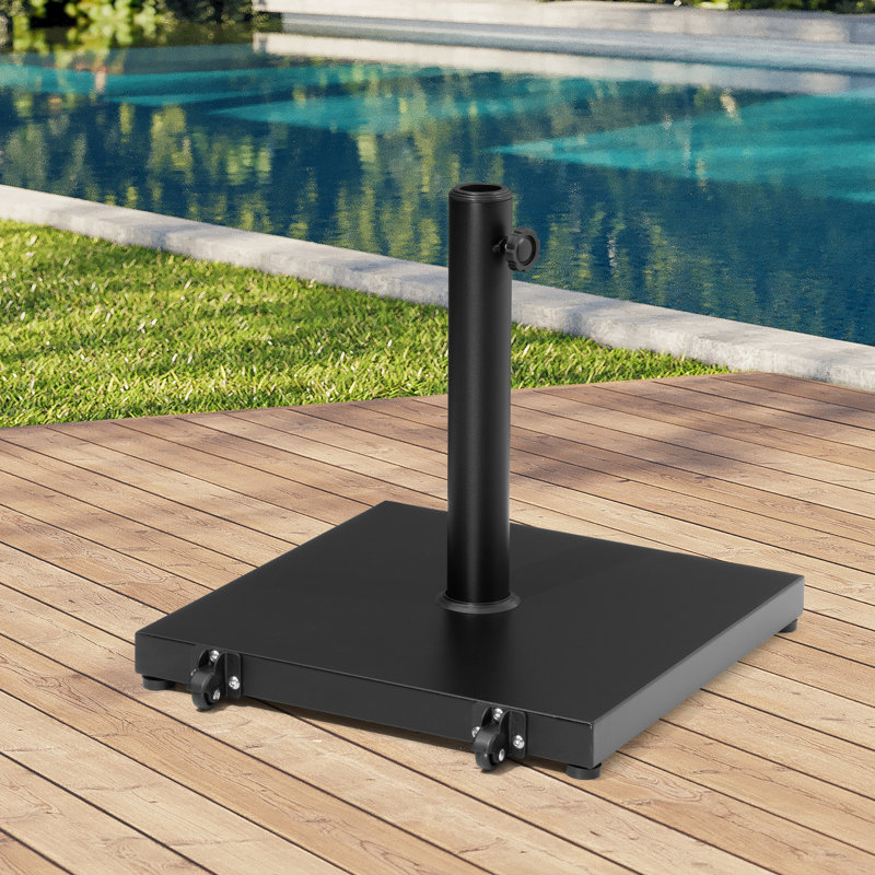 40 Lb. Concrete Free Standing Umbrella Base With Wheels, Black, Black/40 LB.