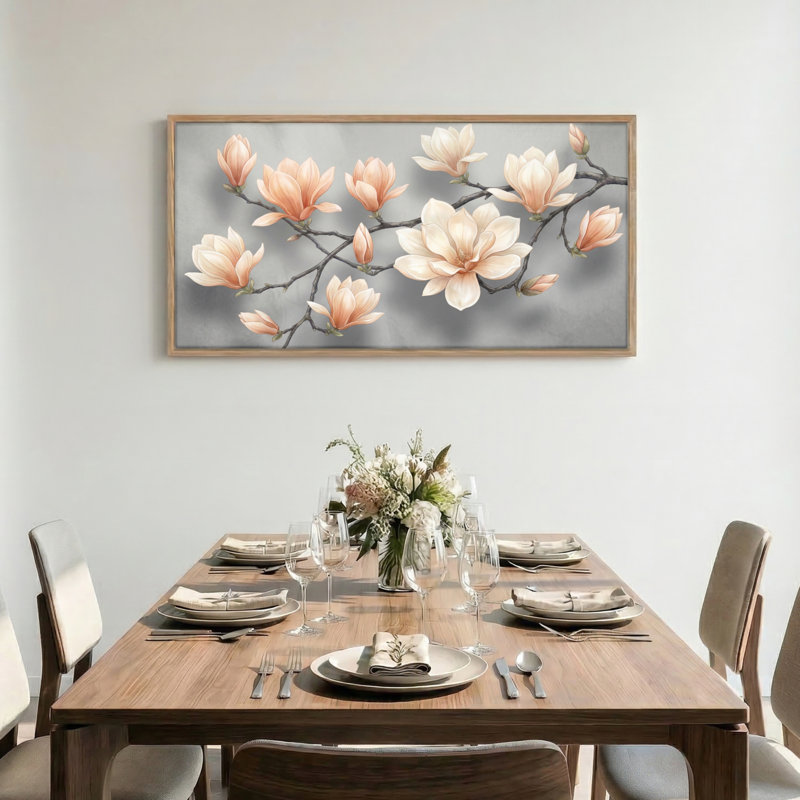«Magnolia Blossom», reproduction d'art sur toile encadrée de 1 48 po x 24 po, 48 x 24 pouces