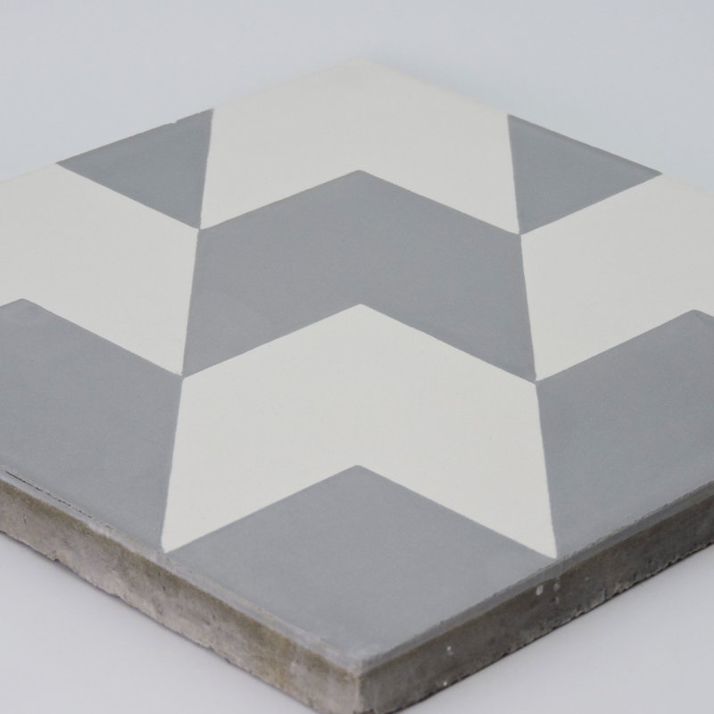 Oujda 8 in. x 8 in. Honed Tile, Gray/White