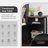 3 Piece Bedroom Set,Faux Leather Diamond Tufted Platform Bed with 2 Farmhouse Nightstands -1409822704-1409822705