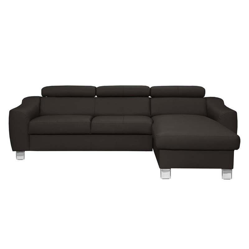 Avaiyah Leather Chaise Sofa with Sleeping Function and Storage, Dark Brown, No, Right Hand Facing