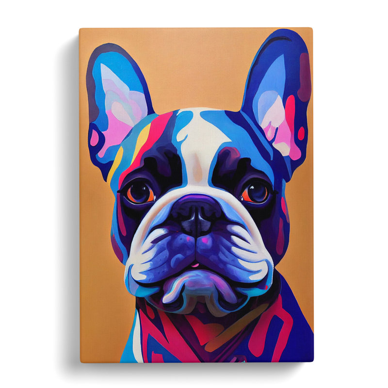 French Bulldog Abstract - Wrapped Canvas, 60cm H x 40cm W x 3cm D