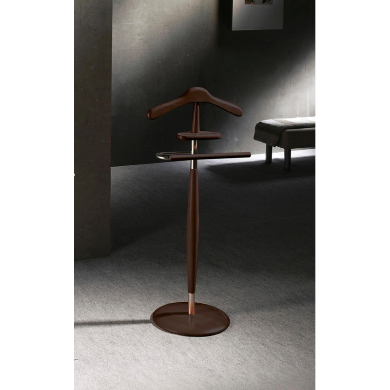 Solid Wood Freestanding Valet Stand, Wenge