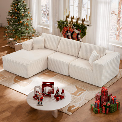Boneless Modular Sectional Sofa, 3-Seat Sofa Sleeper For Living Room