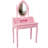 Makeup Vanity Table Set With 360Â° Mirror & Cushioned Stool - 4-Drawer Bedroom Dressing Desk-1762025774