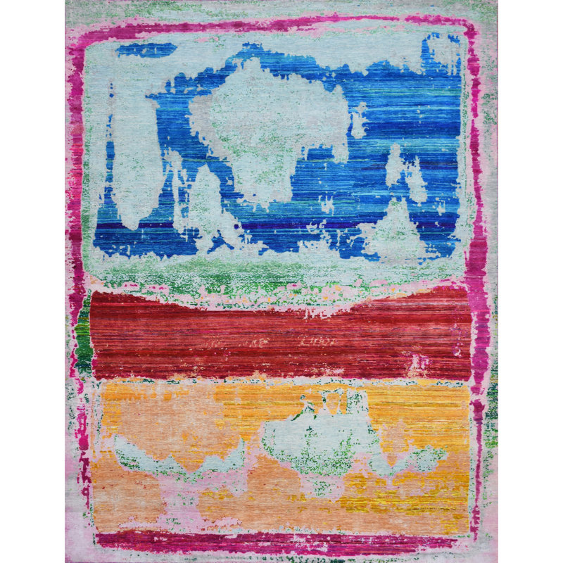 Hand Knotted Area Rug in Multi, Rectangle 9' x 12'