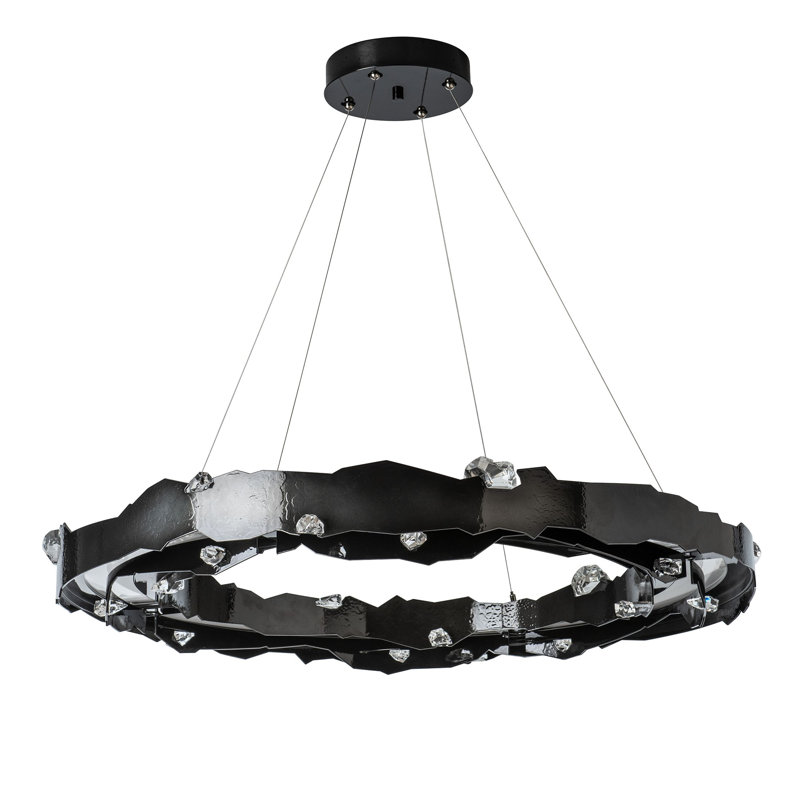 Trove Wagon Wheel LED Chandelier, Ink