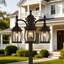 Lampadaire d'extérieur 3 lumières Dusk To Dawn