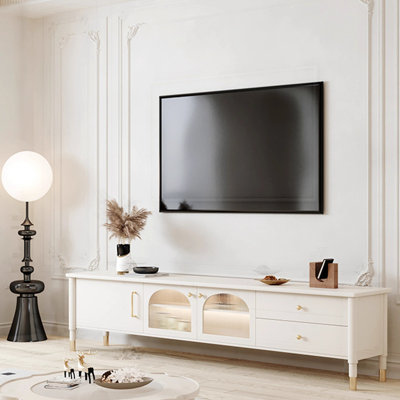 Elegant glass TV stand classic arch design