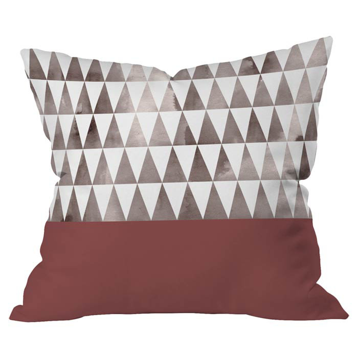 Earthy Triangles Outdoor Throw Pillow