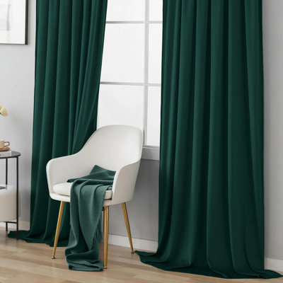 Velvet Room Darkening Curtains - Luxury Rod Pocket Drapes for Bedroom & Living Room 2 Panels