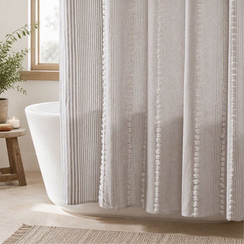 Rideau de douche monobloc 72 x 72 pouces, Gris