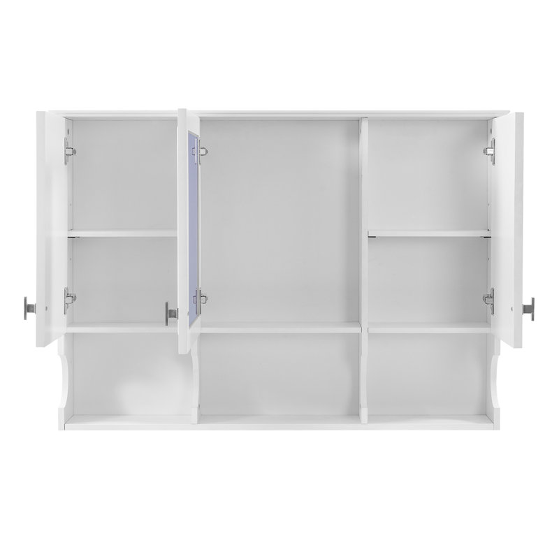 Armoire à pharmacie à miroir 41 pouces avec tablettes ouvertes, Blanc