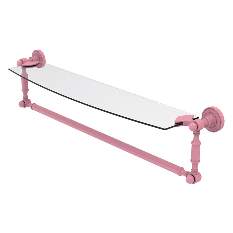 Tablette flottante avec barre à serviettes Dottingham, Rose, H 5 po x l 24 po x P 5 po