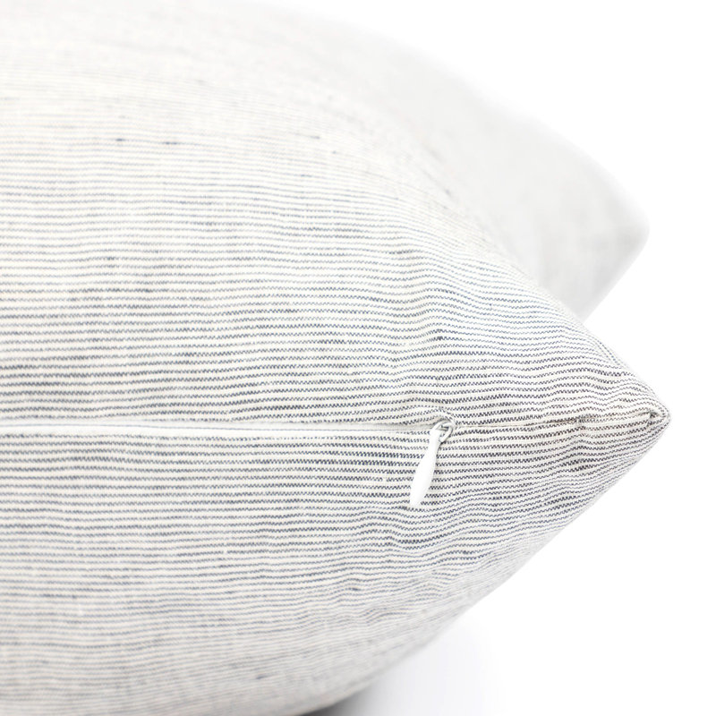 Shadow Pinstripe 100% French Linen 20" Square Pillow Sham