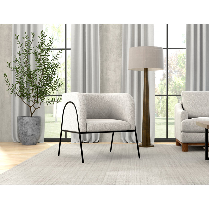 Fauteuil Thurmond, Mélange de polyester blanc