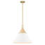 Luminaire suspendu moderne pour îlot de cuisine doré - abat-jour conique 18,7 po avec corde de jute tissée à la main, hauteur réglable, certifié ETL et UL-1847656097
