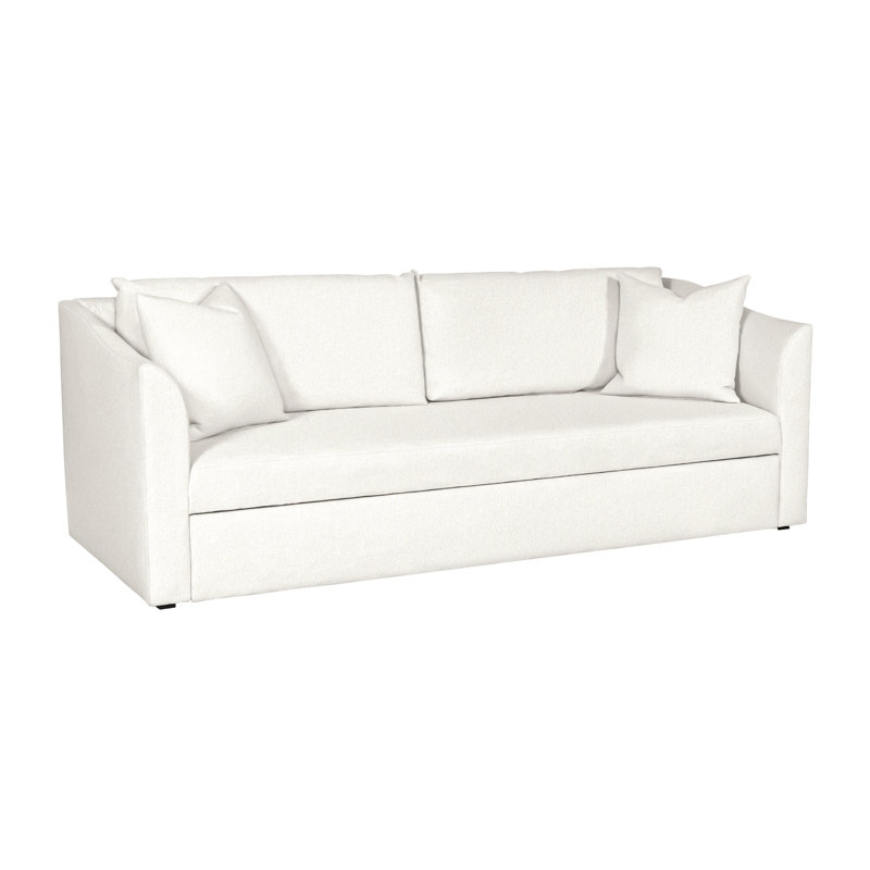 Canapé-lit à accoudoirs évasés 89,5 po Ease, Mélange de polyester neige Kennelly
