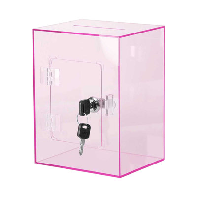 piggy bank Transparent Rectangular With Lock Acrylic
