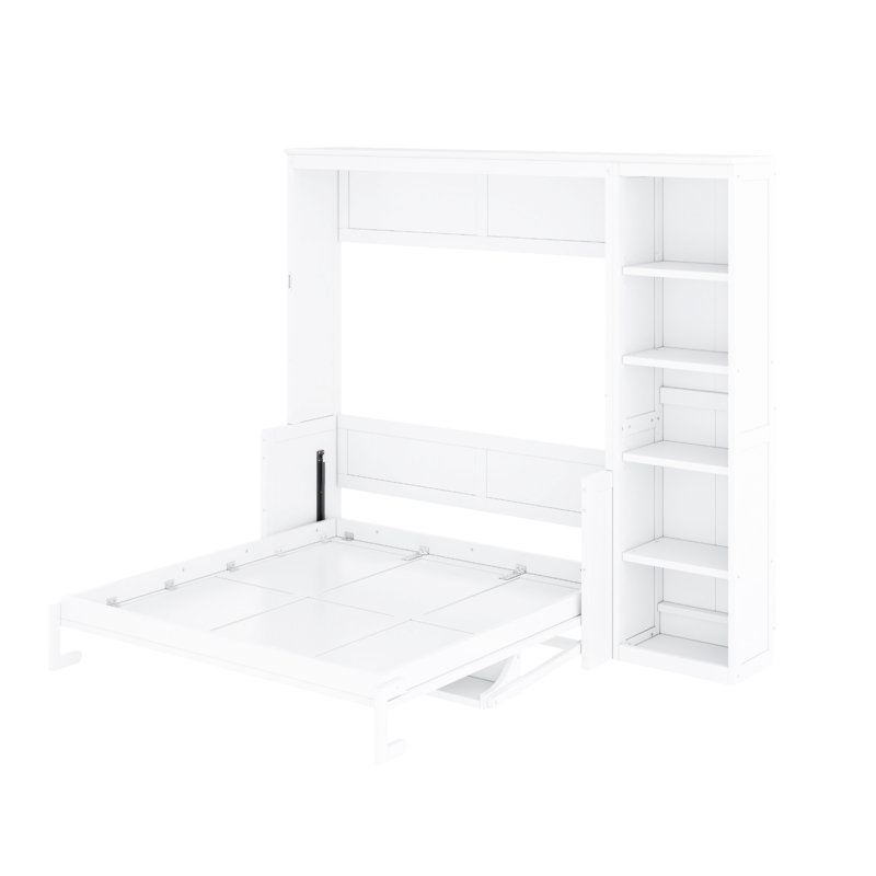 Lit double blanc avec bureau et rangement pour les casse-têtes, composition en bois de pin, jeu de fléchettes pliable, conception solide et efficace