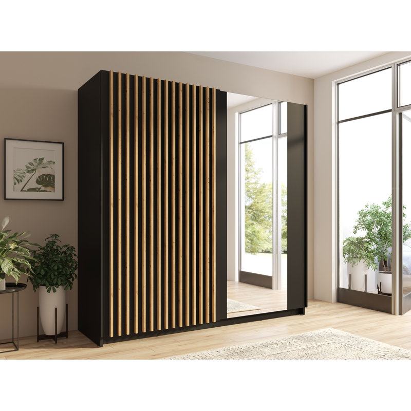 Laminate Wardrobe, Black/Natural
