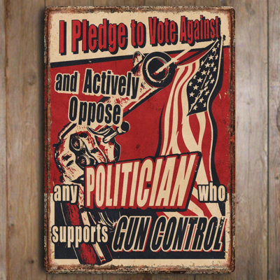 Tin Sign 12in x 17in-Vote Politician