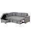 Canapé-lit en L avec repose-pieds 84,75 po 2-en-1 avec repose-pieds et rangement - Canapé coulissant peu encombrant pour le salon, la chambre à coucher et le petit appartement en gris-546973566