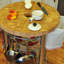 Table de préparation avec plateau en bois