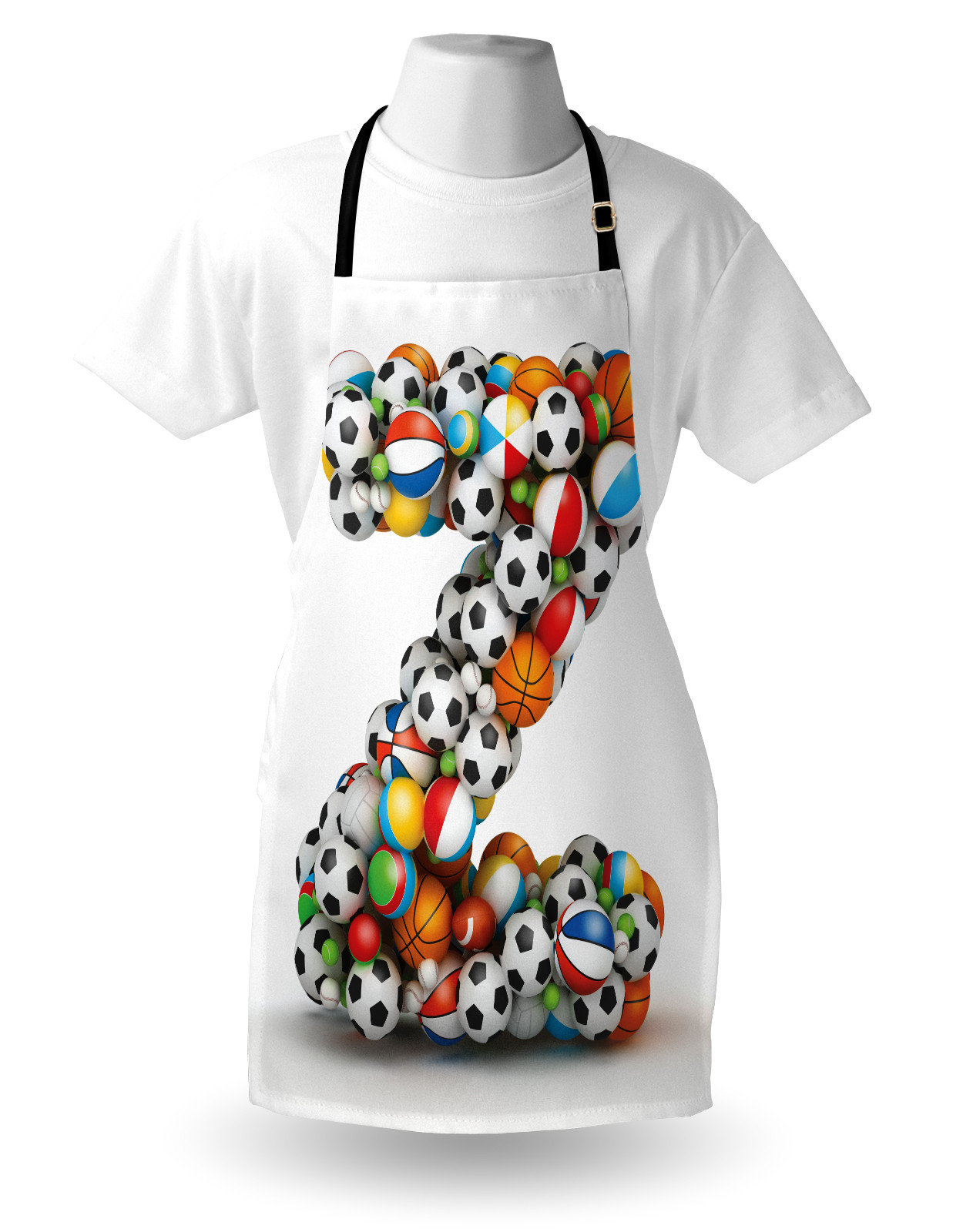 East Urban Home Letter Z Apron Unisex, Colorful Sports Balls, Adult