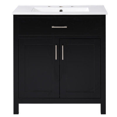Meuble-lavabo de 30 po avec lavabo, 1 tiroir, 2 portes à fermeture douce et cadre de porte
