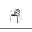 Chaise de salle à manger sans accoudoirs Tak - Chaise moderne en acier et bois avec dossier circulaire pour salle à manger et café, ensemble de 2-141582836
