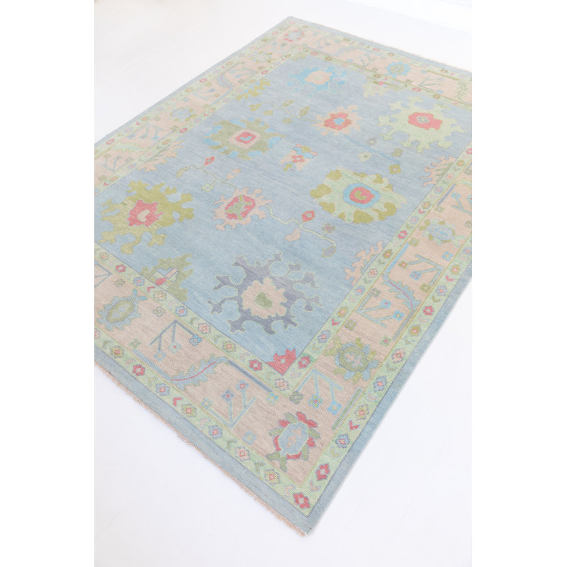Clementine Hand Knotted Wool Oriental Area Rug, Rectangle 9' x 12'