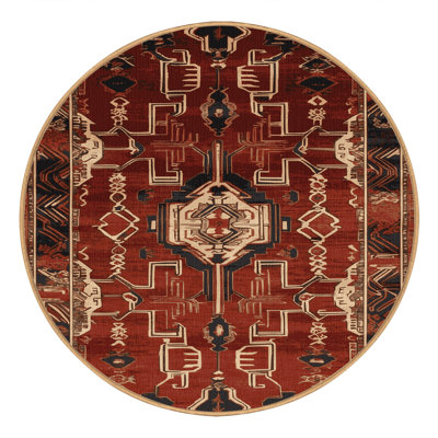 Tapis art déco brun lavable à la machine