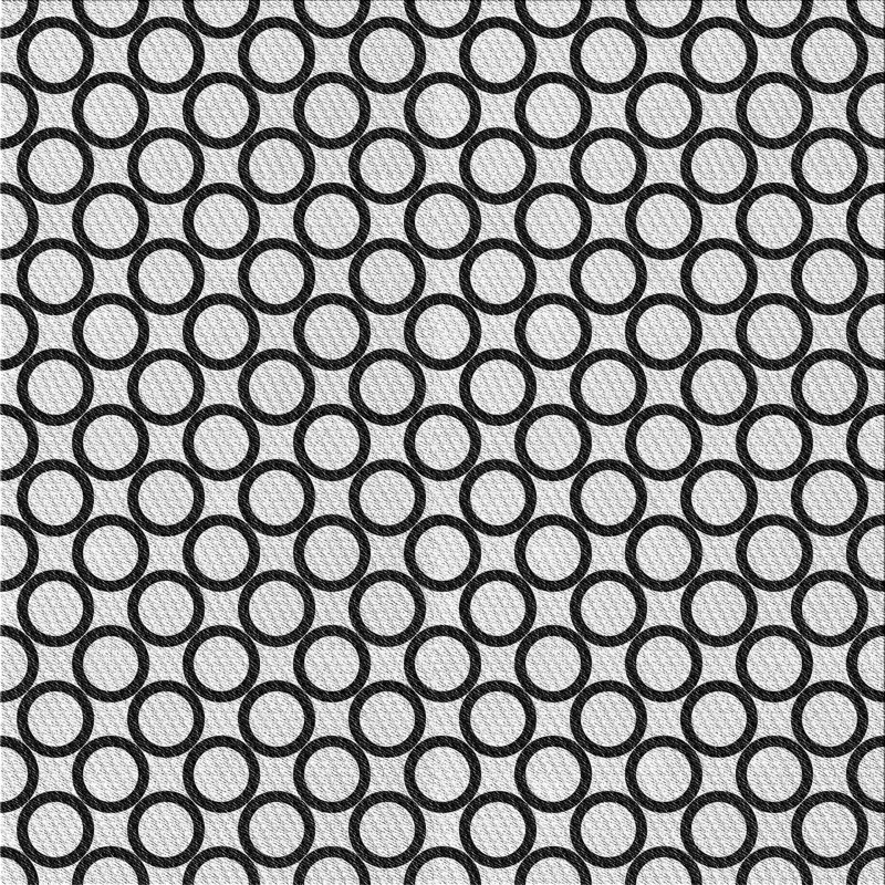 Tapis noir/blanc à motifs, Carré 6 pi
