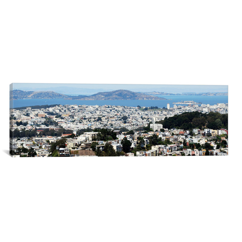 Cityscape de l’horizon panoramique san francisco, reproduction de photo sur toile grise, H 16 po x l 48 po x P 1,5 po