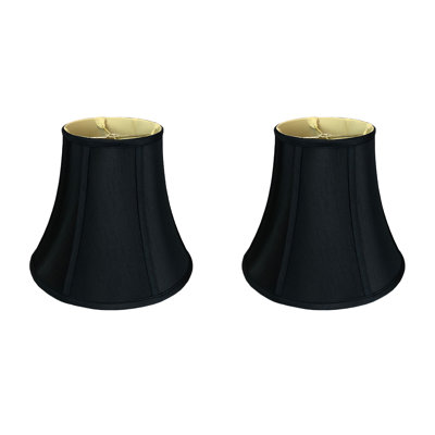 Royal Designs, Inc. BSO-704-14BLK/GL-2 True Bell Basic Lamp Shade, 7 x 14 x 11.5, Black with Gold, 2-Pack