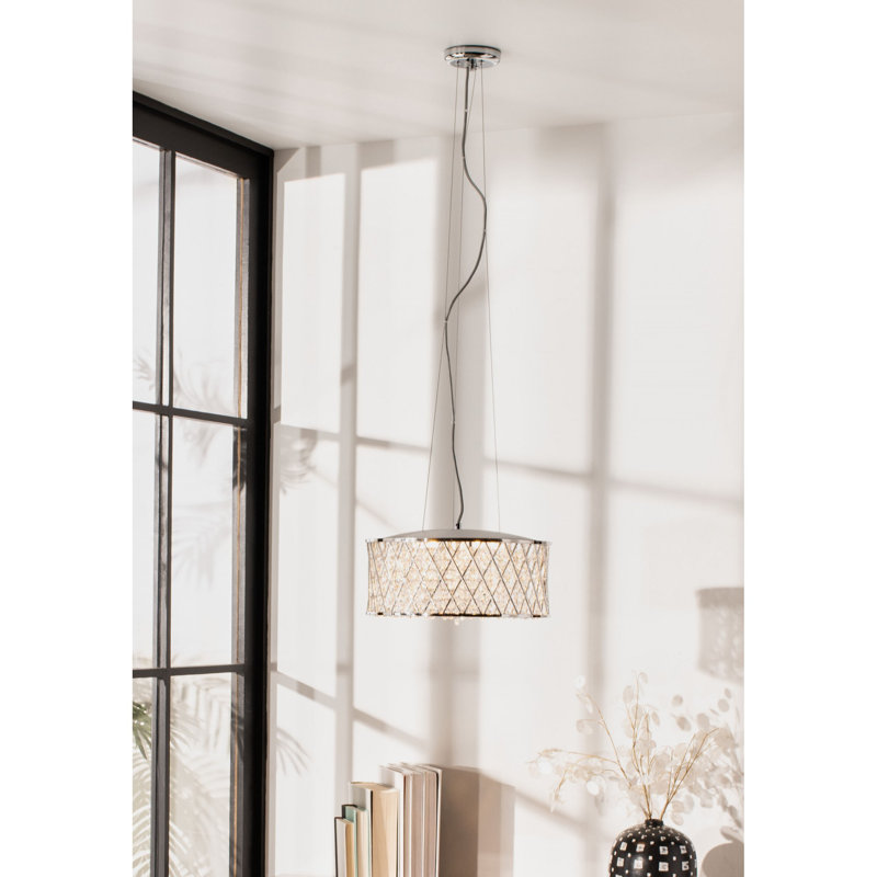 Luminaire suspendu tambour lanterne 5 lumières Tania