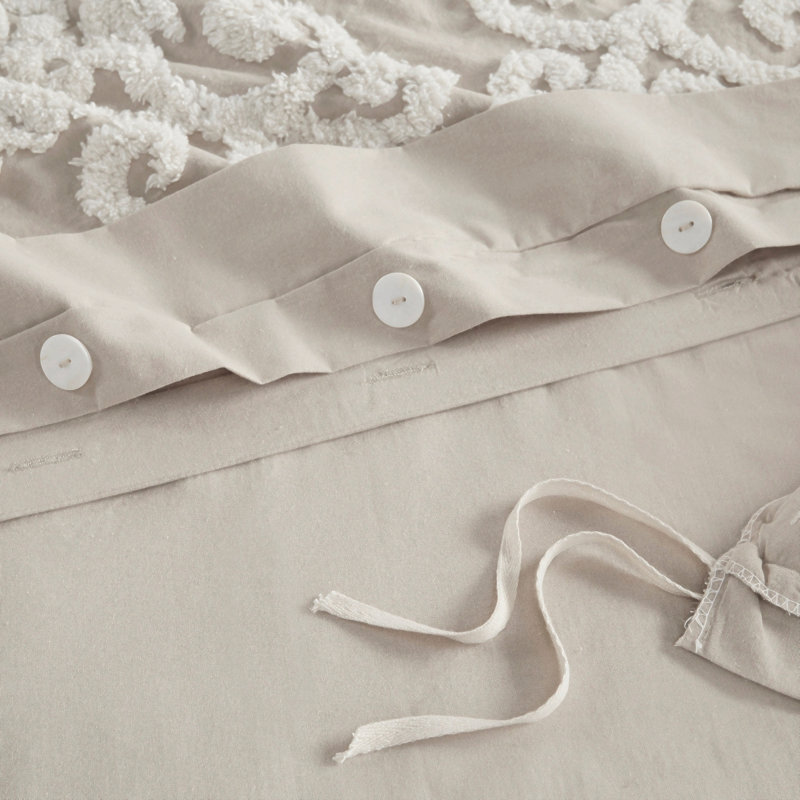 Mini ensemble de couette en coton taupe double / grand