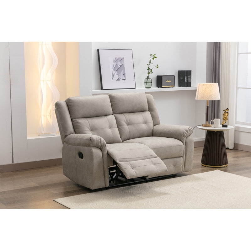 Bonachea 2 Seater Reclining Loveseat, Light Grey