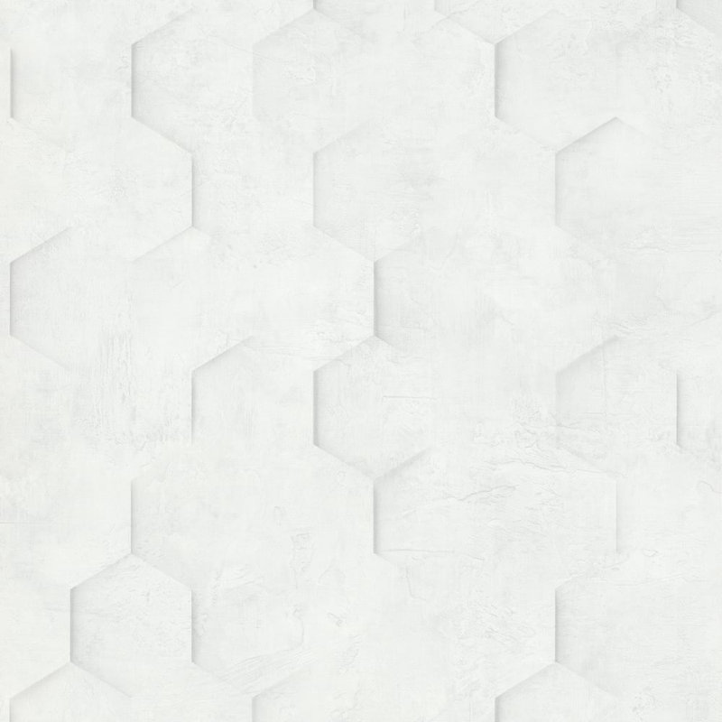 The Loft Collection Geometric Hexagon Wallpaper Roll, White