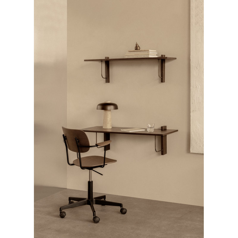 Co Swivel Task Chair, Dark Stained Oak/Black