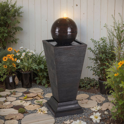Pedestal Fountain with Lights