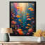 Bleu, orange, corail, poisson marin, vie II - corail, art mural, salon-697880771-697880774