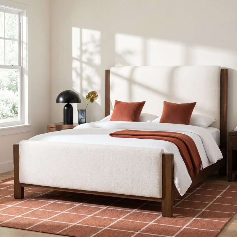 Marielle Upholstered Platform Bed, King, Omari Natural