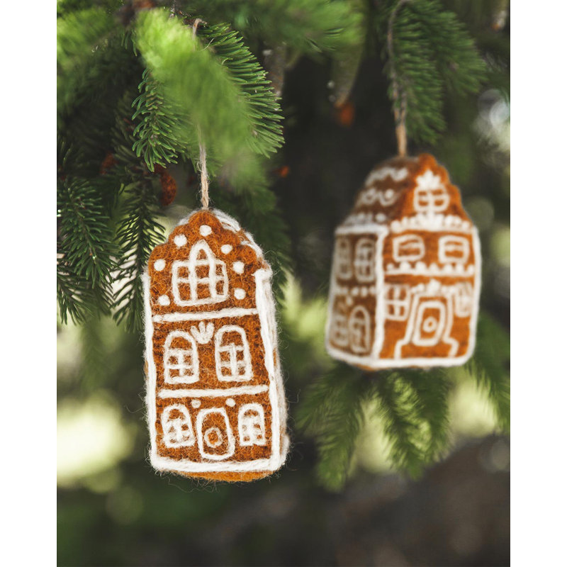 Felted Festive 4'' Handmade Wool / Felt Buildings & Architecture Shatterproof Holiday Shaped Ornament