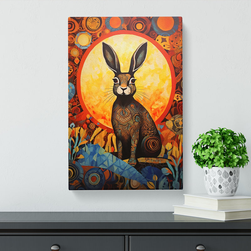 Rabbit Abstract No.2 - Wrapped Canvas, 50cm H x 35cm W x 3cm D
