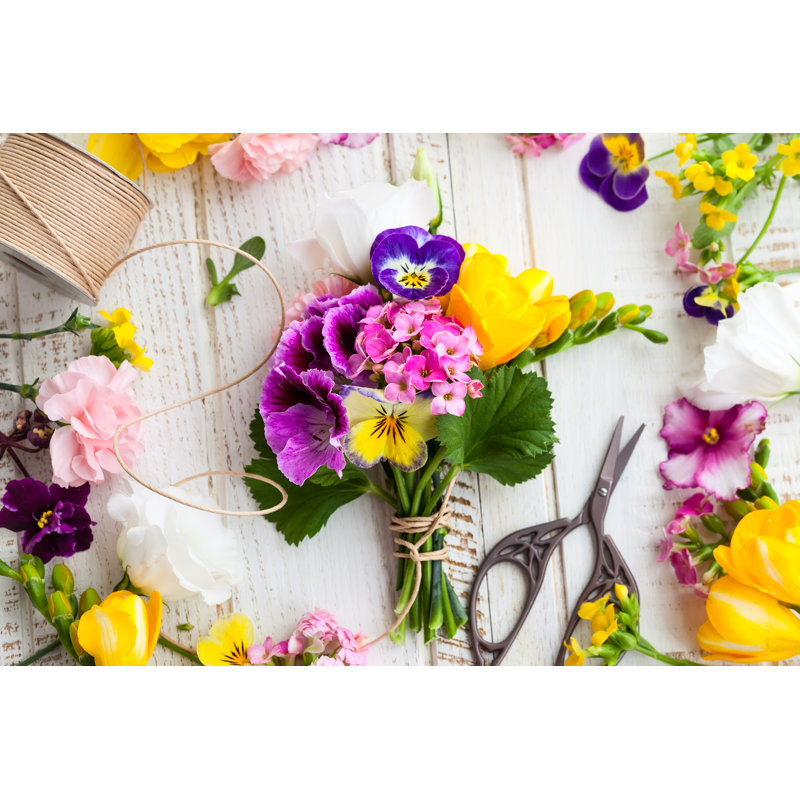 Flowers Bouquets by Sarsmis - Wrapped Canvas Print, 30cm H x 46cm W